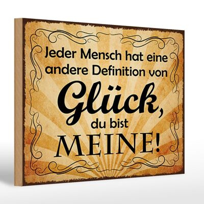 Holzschild Spruch 30x20cm Definition Glück du bist meine