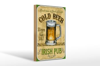 Panneau en bois bière 20x30cm Irish Pub bière dorée bons moments 1