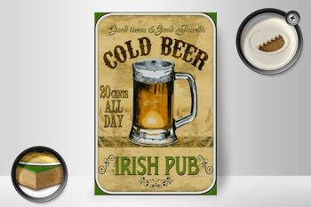 Panneau en bois bière 20x30cm Irish Pub bière dorée bons moments 2