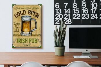 Panneau en bois bière 20x30cm Irish Pub bière dorée bons moments 3