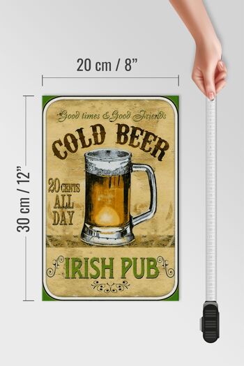 Panneau en bois bière 20x30cm Irish Pub bière dorée bons moments 4