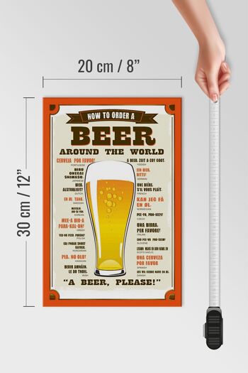 Panneau en bois bière 20x30cm Bière autour du monde bière s'il vous plaît 4