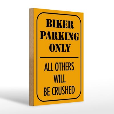 Cartello in legno parcheggio 20x30 cm parcheggio motociclisti solo tutti gli altri
