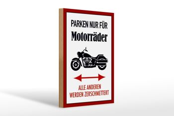 Panneau en bois parking 20x30cm uniquement pour motos et tous autres 1