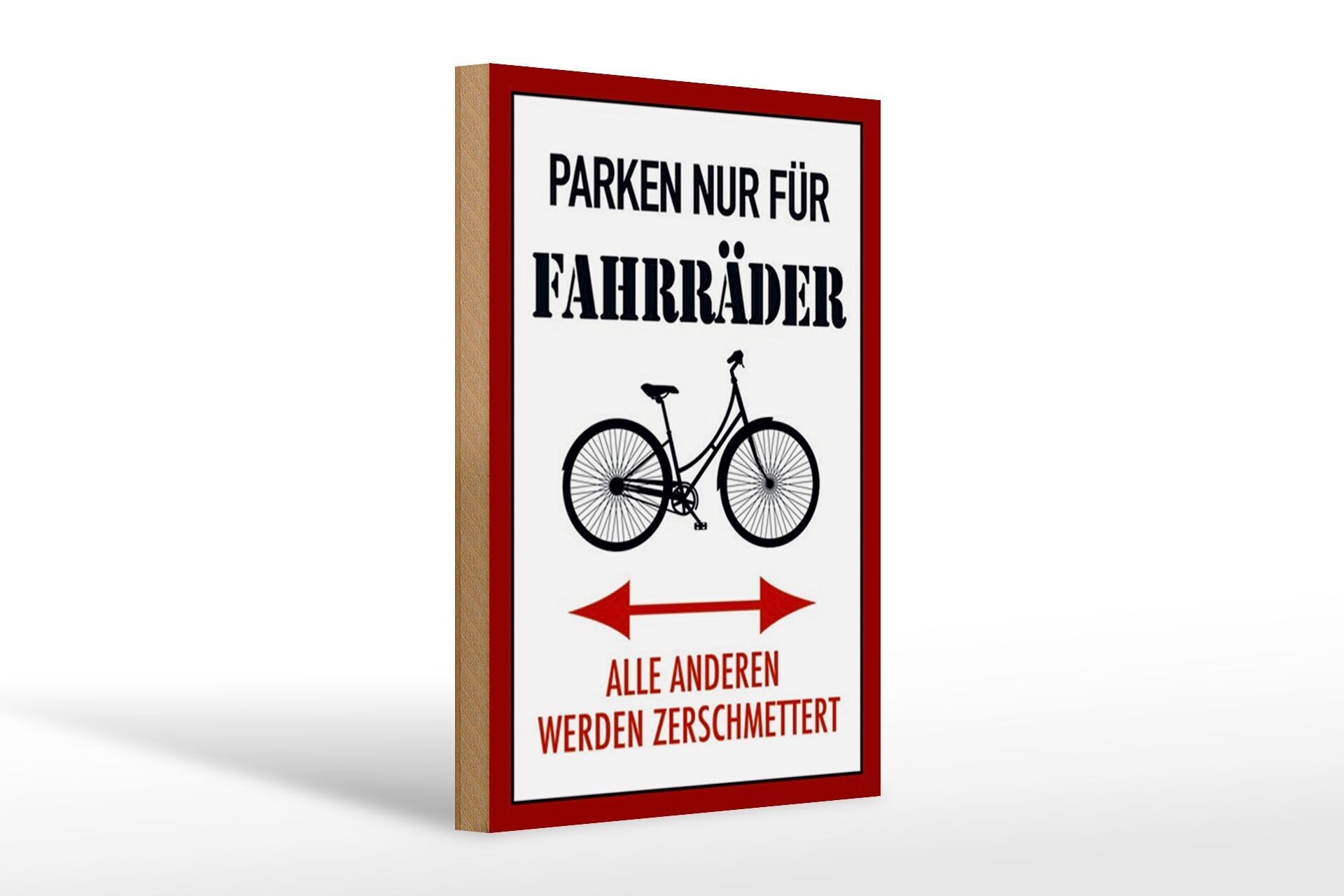 Cartello in legno parcheggio 20x30cm solo per biciclette e tutti gli altri