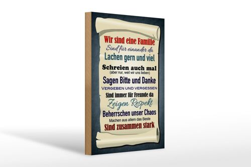 Holzschild Spruch 20x30cm wir sind eine Familie zusammen