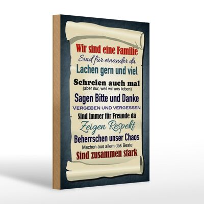 Holzschild Spruch 20x30cm wir sind eine Familie zusammen