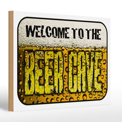 Holzschild Bier 30x20cm welcome to the beer cave