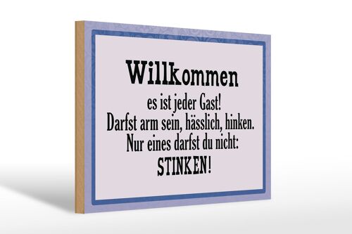 Holzschild Spruch 30x20cm Willkommen es ist jeder Gast