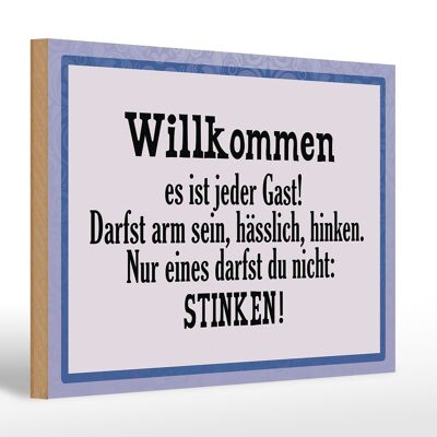 Holzschild Spruch 30x20cm Willkommen es ist jeder Gast