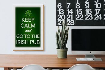 Panneau en bois disant 20x30cm Keep calm and go to Irish Pub 3