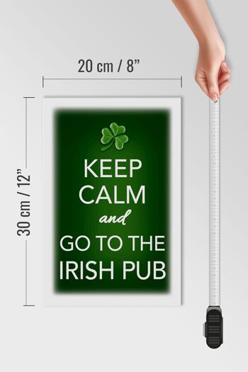 Panneau en bois disant 20x30cm Keep calm and go to Irish Pub 4