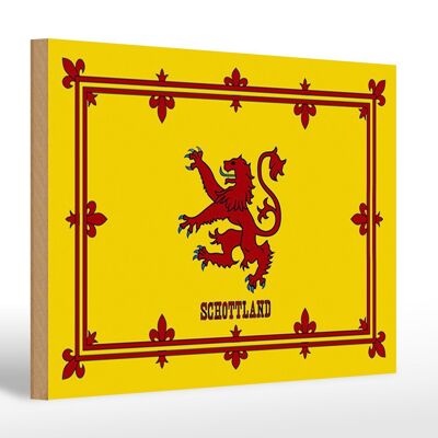 Letrero de madera bandera 30x20cm Escudo real de Escocia