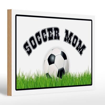 Cartel de madera fútbol 30x20cm Soccer Mom Football Mother