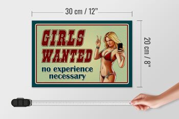 Panneau en bois Pinup 30x20cm Girls wanted no experience 4