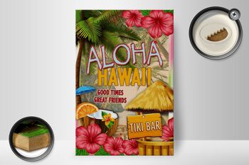 Panneau en bois Hawaï 20x30cm Aloha Tiki Bar good times great 2