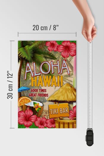 Panneau en bois Hawaï 20x30cm Aloha Tiki Bar good times great 4