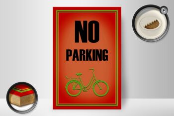 Panneau en bois parking 20x30cm vélo interdit de stationnement 2
