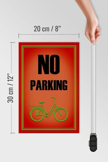 Panneau en bois parking 20x30cm vélo interdit de stationnement 4