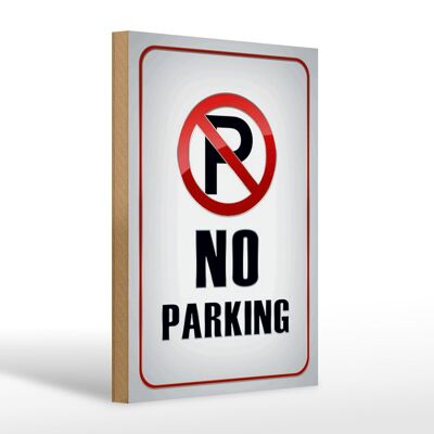 Letrero de madera aviso 20x30cm plaza de aparcamiento No Parking