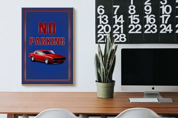 Panneau d'avertissement en bois 20x30cm Car No Parking 3