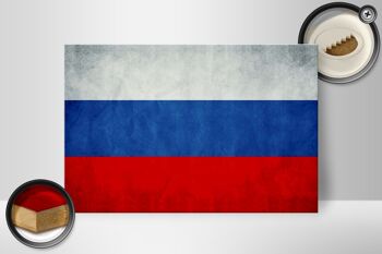 Drapeau en bois 30x20cm, drapeau de la Russie, drapeau de la Russie 2