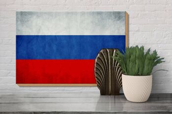 Drapeau en bois 30x20cm, drapeau de la Russie, drapeau de la Russie 3
