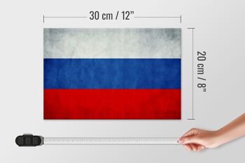 Drapeau en bois 30x20cm, drapeau de la Russie, drapeau de la Russie 4