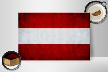 Drapeau panneau en bois 30x20cm drapeau Autriche 2