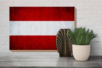 Drapeau panneau en bois 30x20cm drapeau Autriche 3