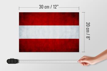 Drapeau panneau en bois 30x20cm drapeau Autriche 4
