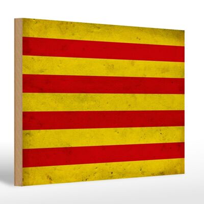 Bandera cartel madera 30x20cm Bandera Seneyera Ctalan