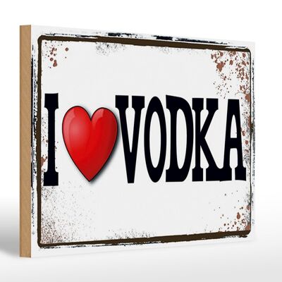 Holzschild 30x20cm i love Vodka Wanddeko
