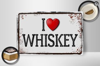 Panneau en bois 30x20cm j'aime le whisky décoration murale 2