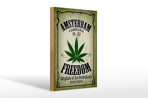 Holzschild Cannabis 20x30cm Amsterdam freedom Kingdom