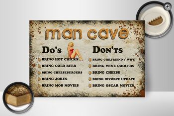 Panneau en bois indiquant 30x20cm Man Cave Do's Don'ts 2