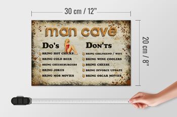 Panneau en bois indiquant 30x20cm Man Cave Do's Don'ts 4