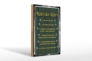 Panneau en bois indiquant 20x30cm Man cave Rules no sit Spot 1