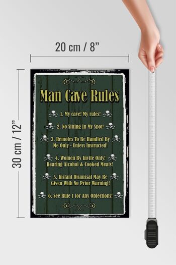 Panneau en bois indiquant 20x30cm Man cave Rules no sit Spot 4