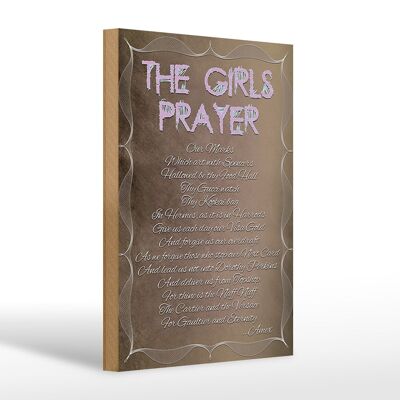 Cartel de madera que dice 20x30cm las niñas Oración nuestras Marcas que
