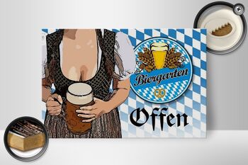Panneau en bois indiquant 30x20cm café en plein air bière ouverte Bavière 2