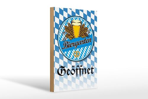 Holzschild Spruch 20x30cm Biergarten Bier Brezel Bayern