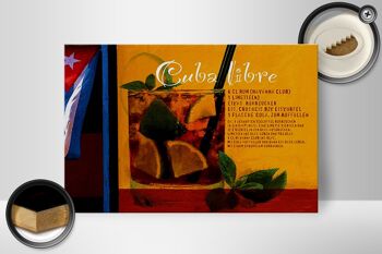 Panneau en bois indiquant 30x20cm Cuba Libre Recette Rhum Havane 2