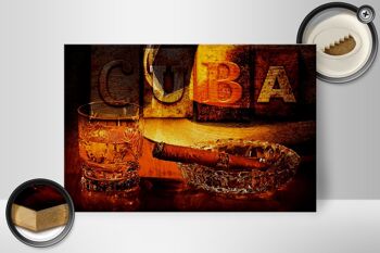 Panneau en bois indiquant 30x20cm Cuba Cigar Rum Havana 2