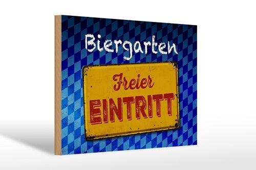 Holzschild Bayern 30x20cm Biergarten freier Eintritt