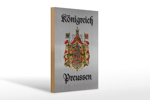 Holzschild Spruch 20x30cm Königreich Preussen Wappen graues Schild