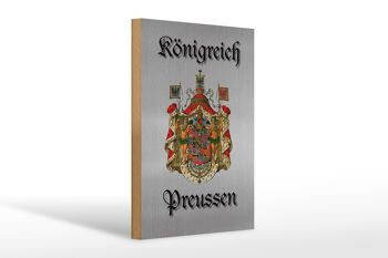 Panneau en bois indiquant les armoiries du Royaume de Prusse, panneau gris, 20x30cm 1