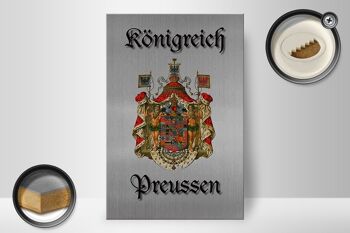 Panneau en bois indiquant les armoiries du Royaume de Prusse, panneau gris, 20x30cm 2