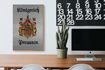 Panneau en bois indiquant les armoiries du Royaume de Prusse, panneau gris, 20x30cm 3