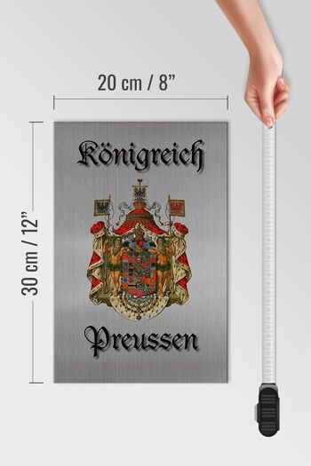 Panneau en bois indiquant les armoiries du Royaume de Prusse, panneau gris, 20x30cm 4